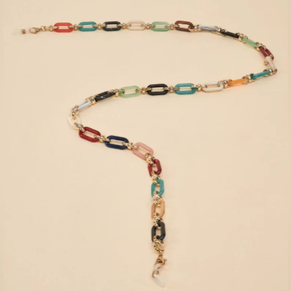 sunglasses chain from Powder UK / rainbow & gold links - NWT